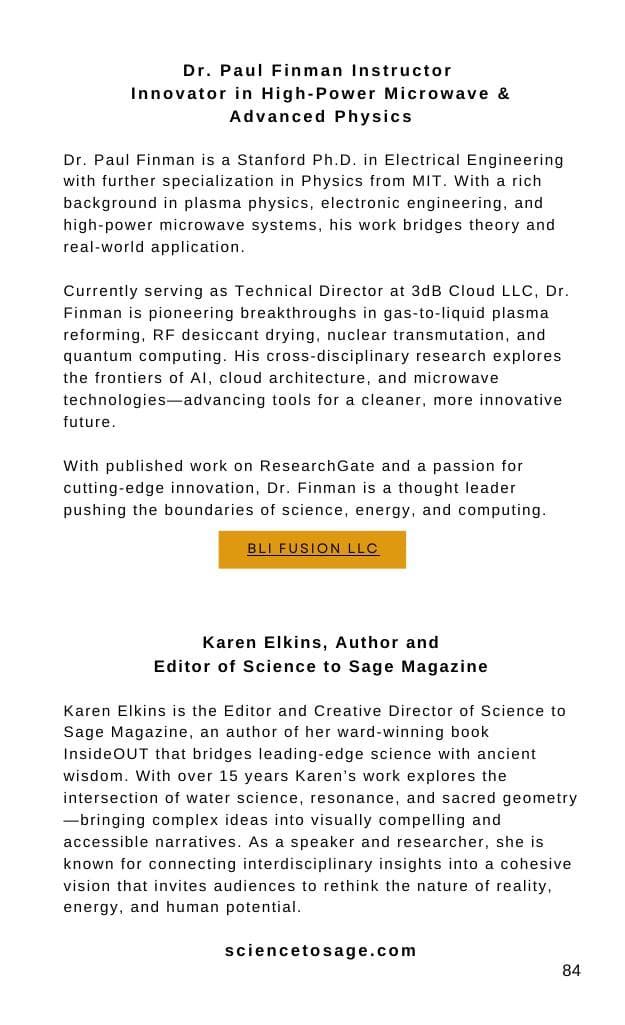 Karen Elkins, Dr. Paul Finman, William Armand Sosa — The Mercury Red Thread: Ancient Technology and Fusion